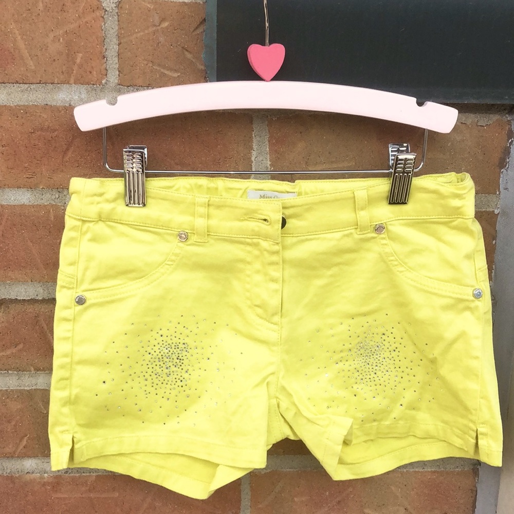 Miss Grant yellow embellished shorts size 10